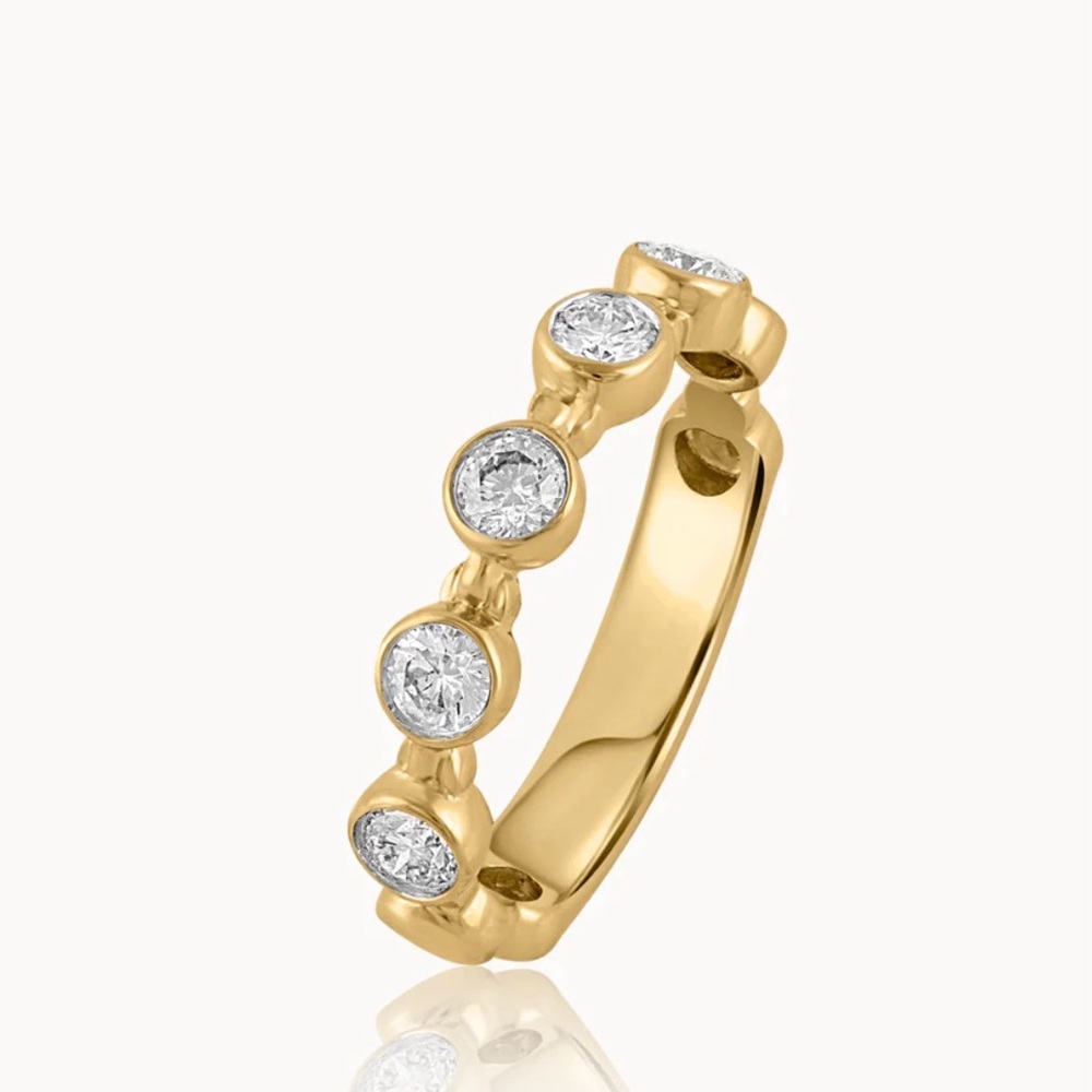 HYOU Fine Jewelry Bezel Set Station Diamond Eternity Band - Size 8 (FINAL SALE)